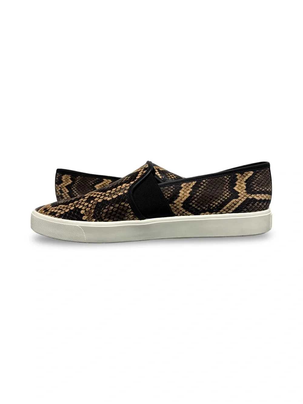 Vince Blair-5 Snake-Effect Leather Slip-On Sneakers in Senegal Size 9
